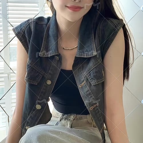 韩版牛仔马甲女夏季薄款