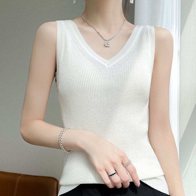 双面穿前V后U吊带背心百搭