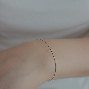 手工制作925银扣黑色极细纹身手链时尚本命年红色手绳男女同款