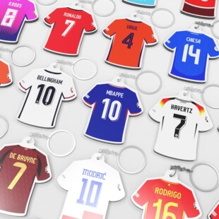 2024欧洲杯钥匙扣挂件 德国法国英格兰亚克力高清足球周边球衣