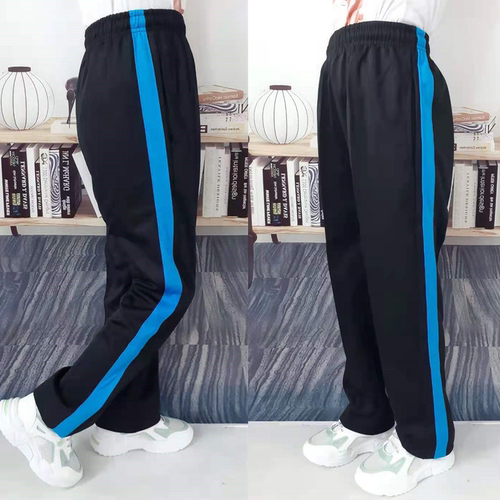 春秋季藏蓝色蓝条男女学生校服裤