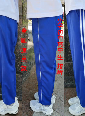 运动裤透气宝蓝色校服裤中小学生