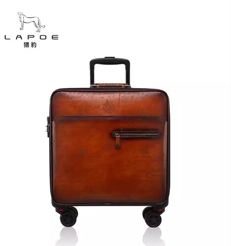 复古拉杆箱旅行箱LAPOE/猎豹牛皮