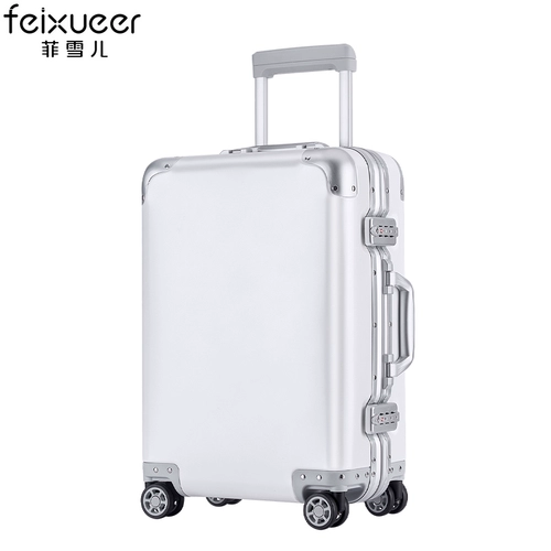 Металлический универсальный элитный чемодан на колесиках, алюминиево-магниевый сплав, 20 дюймов