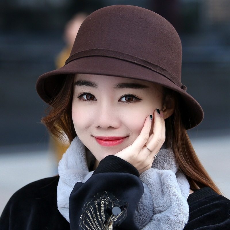 2025新款帽子女款中老年时尚洋气时髦毛呢礼帽保暖女士秋夏渔夫帽