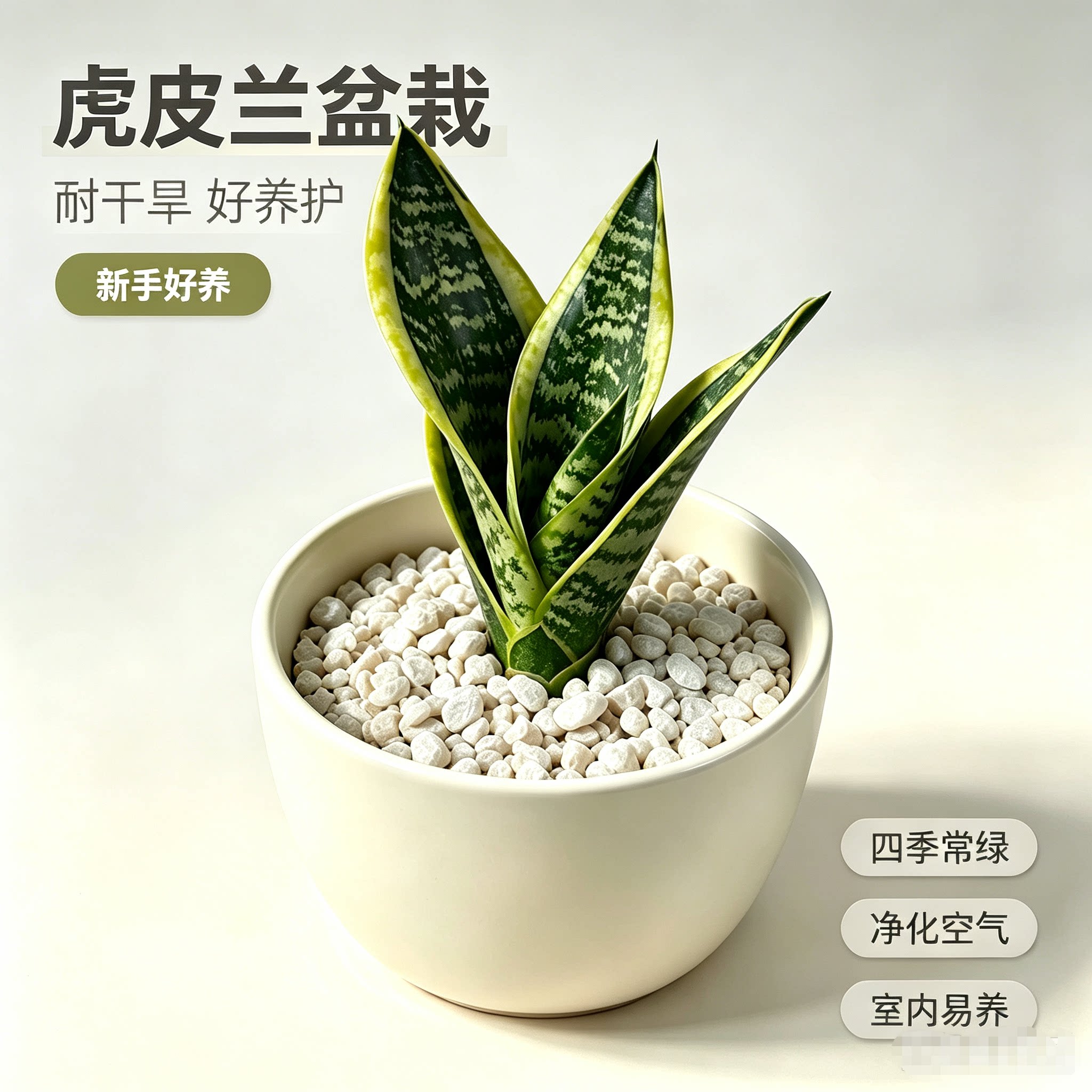 金边虎皮兰盆栽室内甲醛植物防辐射绿植花卉客厅净化空气虎尾兰