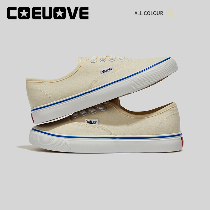 coeuove安纳海姆米白色帆布鞋
