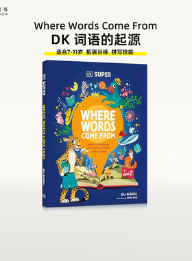 DK词汇前缀 后缀和词根指南DK Super Where Words Come From 英文原版 7-11岁英文儿童英语拓展训练进口书 语言的起源与单词的构成
