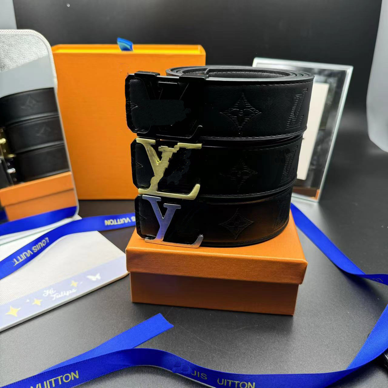 2025新款L男士皮带平滑扣