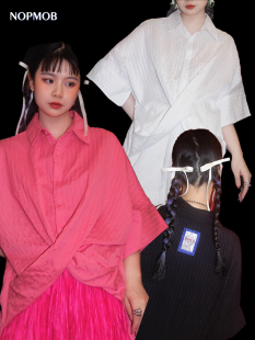 白衬衫 肌理棉宽松纽结构解构干净简约纯棉短袖 面料超好 NOPMOB