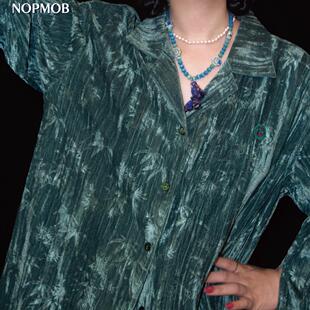 十面埋伏 开衫 新中式 衬衫 国风高级质感绿色丝绒宽松长袖 NOPMOB