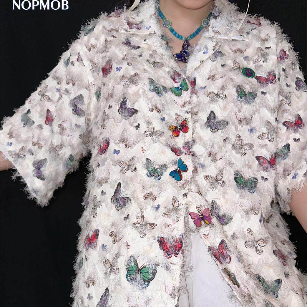 NOPMOB宽松美式复古短袖衬衫