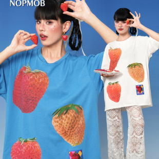 短袖 NOPMOB 小众设计感宽松休闲新款 水果印花夏季 大T恤 限定草莓