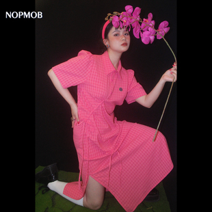 NOPMOB 火龙果色夏日多巴胺新中式原创设计感小众改良旗袍连衣裙