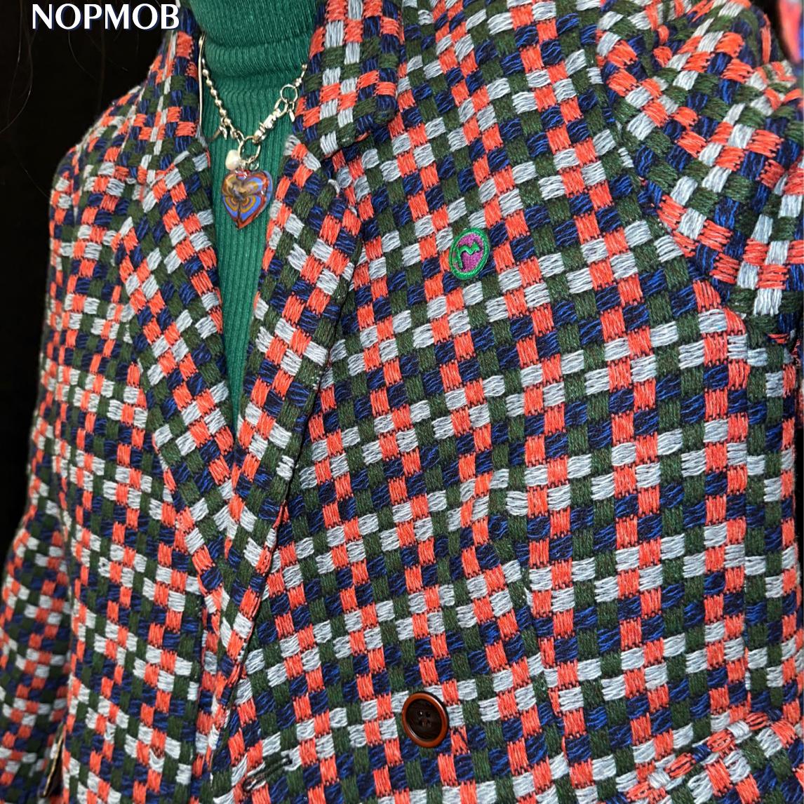 NOPMOB 重工编织 原创复古学院风粗羊毛呢加厚宽松西装上衣外套女