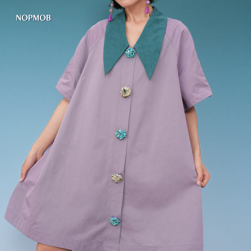 NOPMOB天然松石纽扣连衣裙