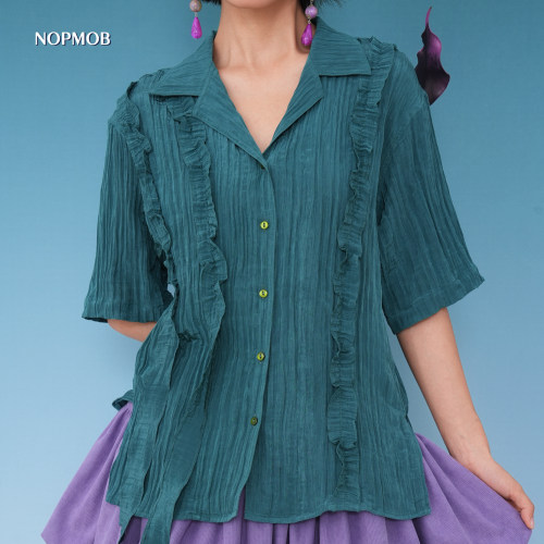NOPMOB鬼马少女薄款短袖衬衫