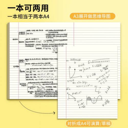 A3思维导图草稿纸横线信纸本