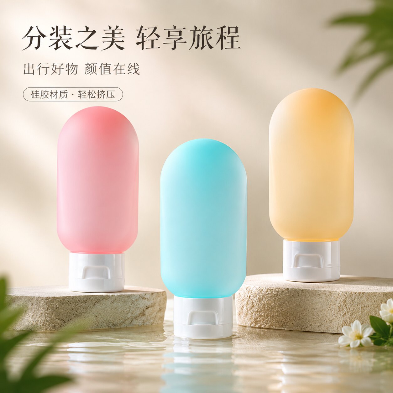 旅行硅胶分装瓶挤压式化妆洗发水沐浴露便携旅行洗漱套装可上飞机