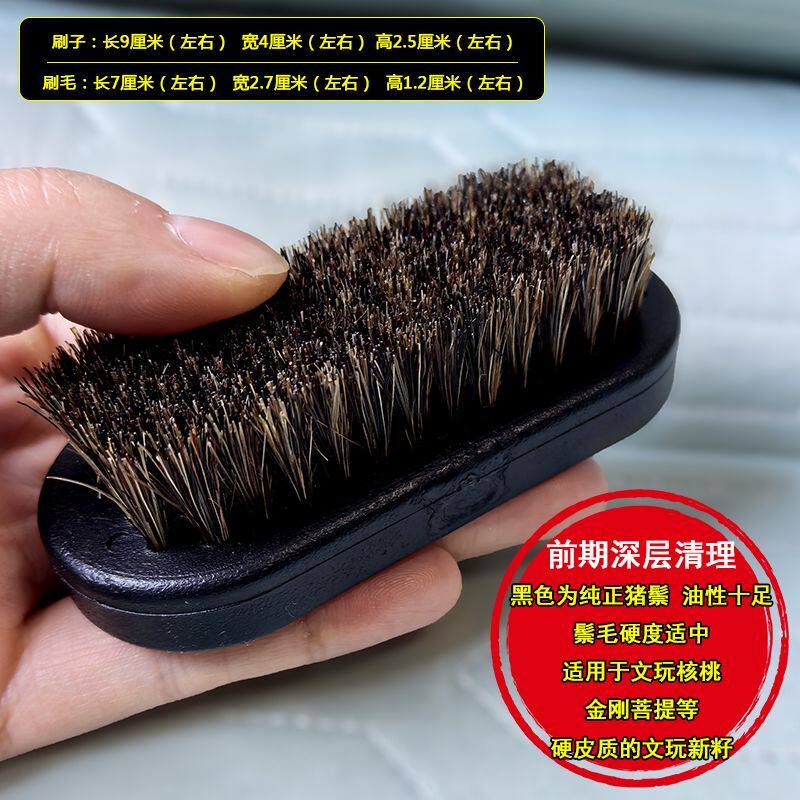 文玩纳米刷子大小金刚菩提橄榄核桃硬猪鬃毛刷子保养清理工具套装