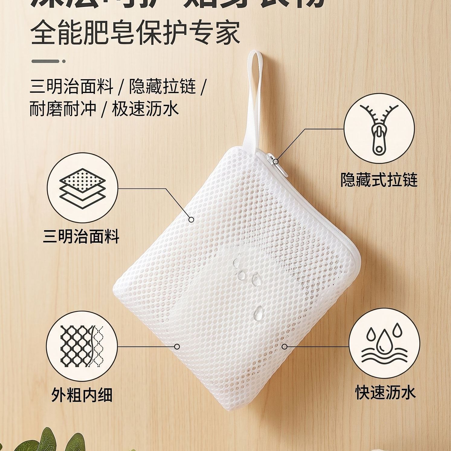 拉链起泡网快速气泡洗衣肥皂袋