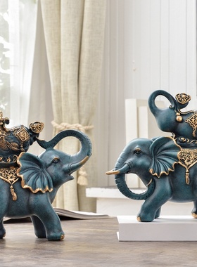 家居饰品大象摆件客厅酒柜桌面小装饰品玄关招财欧式乔迁新房礼品