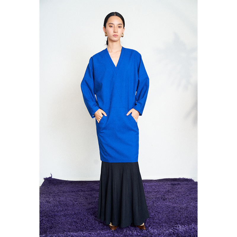 ENK v领羊毛宽松长袖连衣裙 两色 克莱因蓝,女装/女士精品,连衣裙,淘宝优惠券,粉丝福利购,淘宝优惠卷