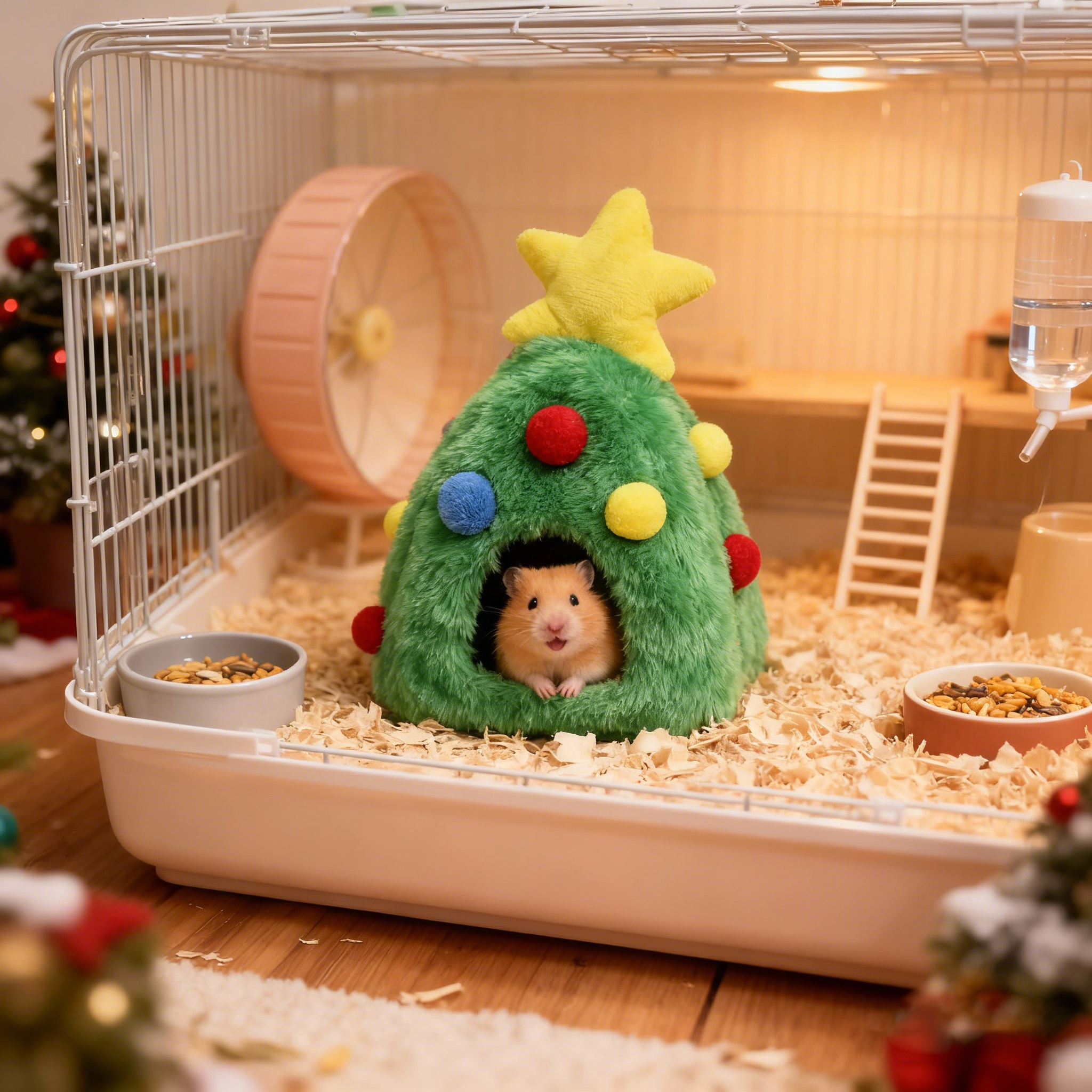 圣诞节金丝熊蜜袋鼯仓鼠过冬棉窝