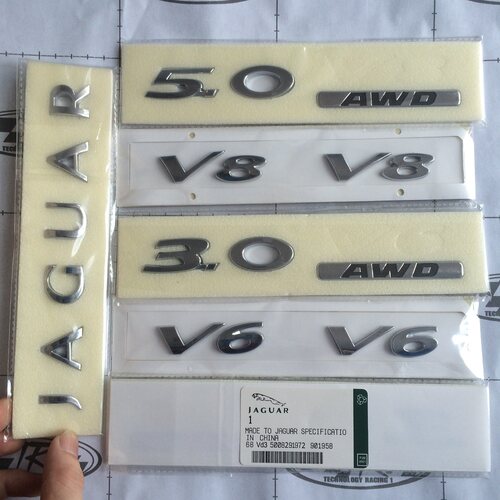 捷豹XF XJL V6 3.0 V8 5.0 AWD后尾标英文字母标叶子板侧标车标贴