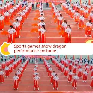 雪龙吟舞蹈演出服扇子运动会开幕式 入场出场服创意道具君子谣 服装