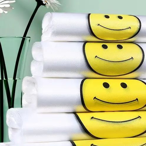 笑脸手提塑料袋背心透明加厚特大号打包水果食品奶茶垃圾袋子通用