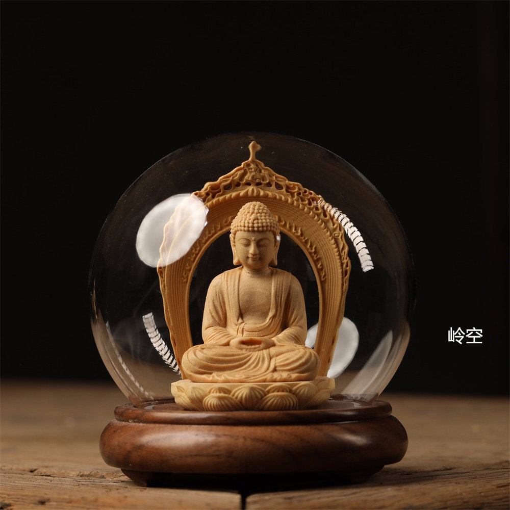 新款桧木木雕阿弥陀佛净瓶观音关公财神大日如来车载饰品摆件