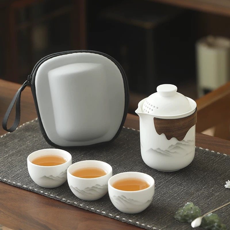 水墨山水快客三杯旅行茶具可携式,餐饮具,旅行茶具,淘宝优惠券,粉丝福利购,淘宝优惠卷