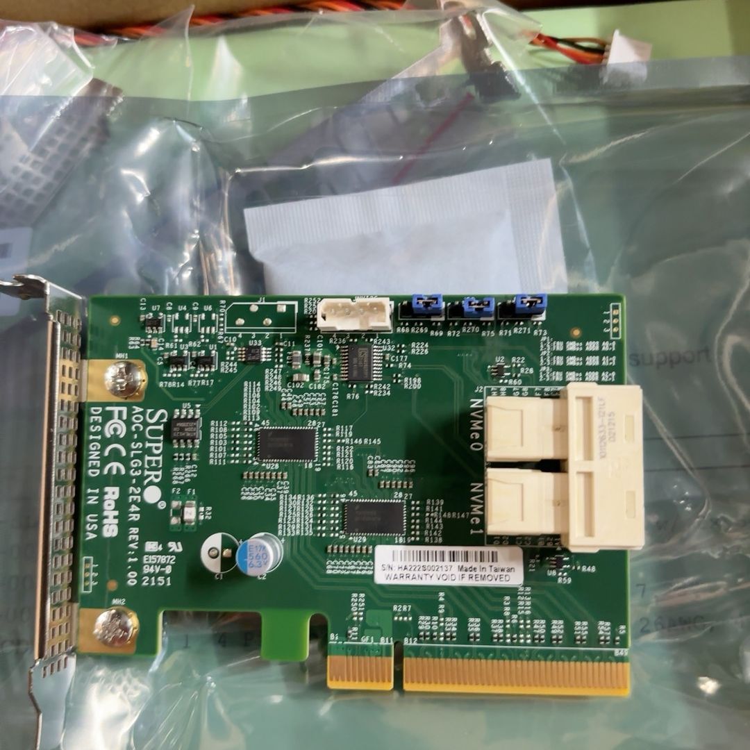 超微AOC-SLG3-2E4R NVME卡 超微u