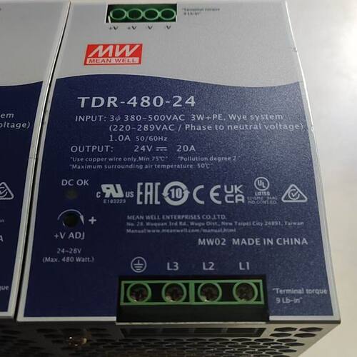 台湾明纬开关电源TDR-480-24 24V 20A 三相3