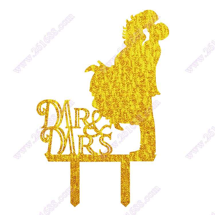 新款直销亚克力蛋糕插牌 抽象新郎新娘蛋糕人偶 蛋糕装饰品 8