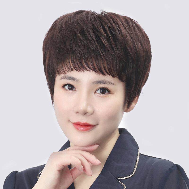 新款直销假发套全真发中老年妈妈款气质短直发蓬松透气女士假发全