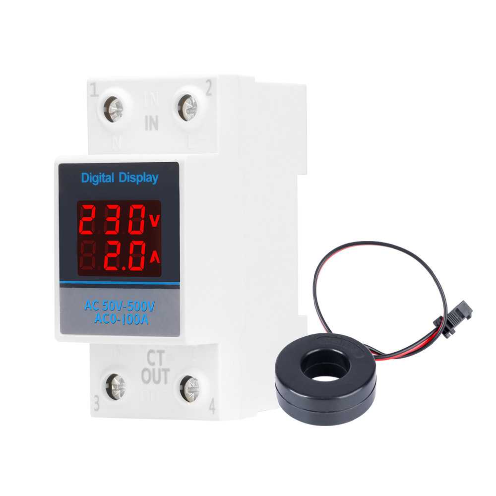 新款直销导轨式单相交流220V家用双显数显电压电流表AC50-500V 63
