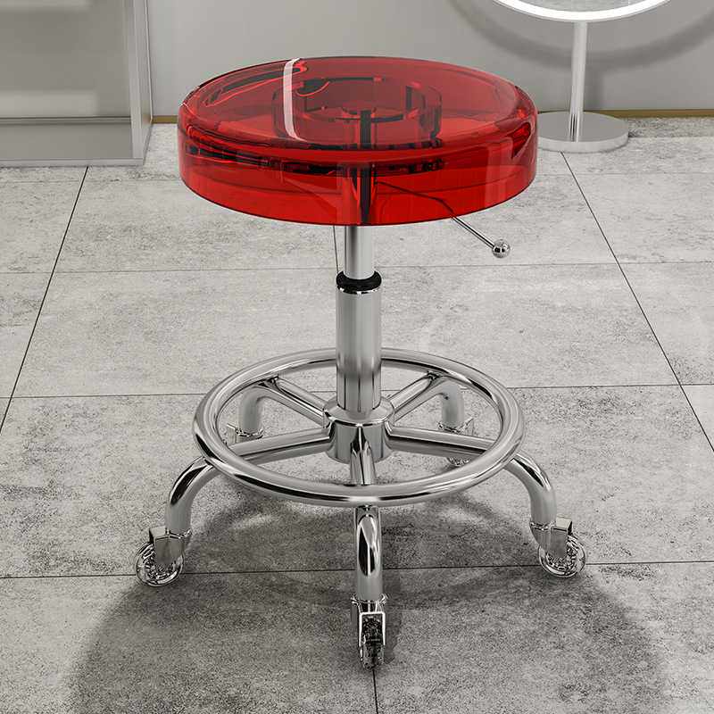 新款直销新款不锈钢美容院凳大工旋转美发店专用椅子 亚克力升降