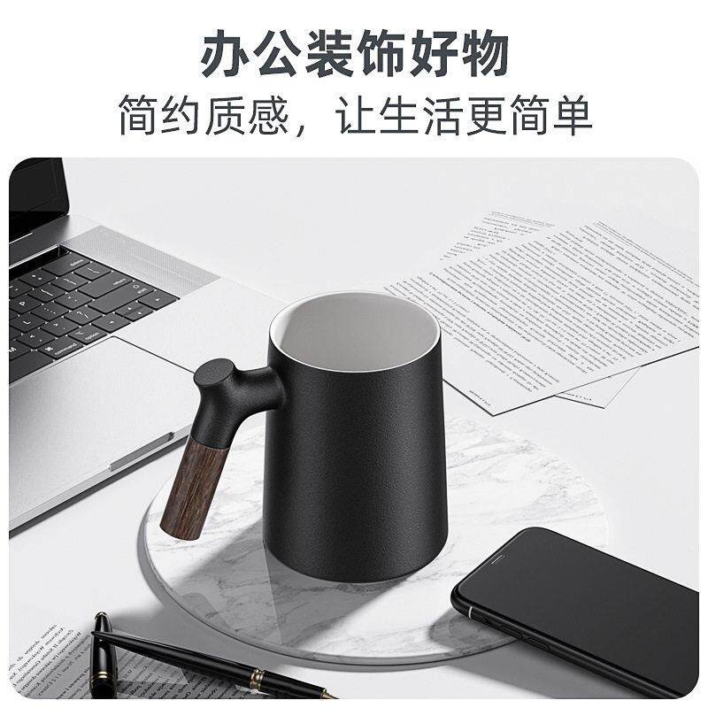 新款直销马克杯陶瓷水杯带盖三件套德化泡茶大容量礼品做logo商务