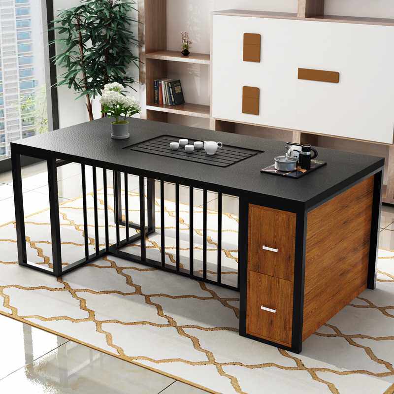 新款直销茶桌椅组合火烧石茶台功夫茶几自动上水简约现代大理石茶