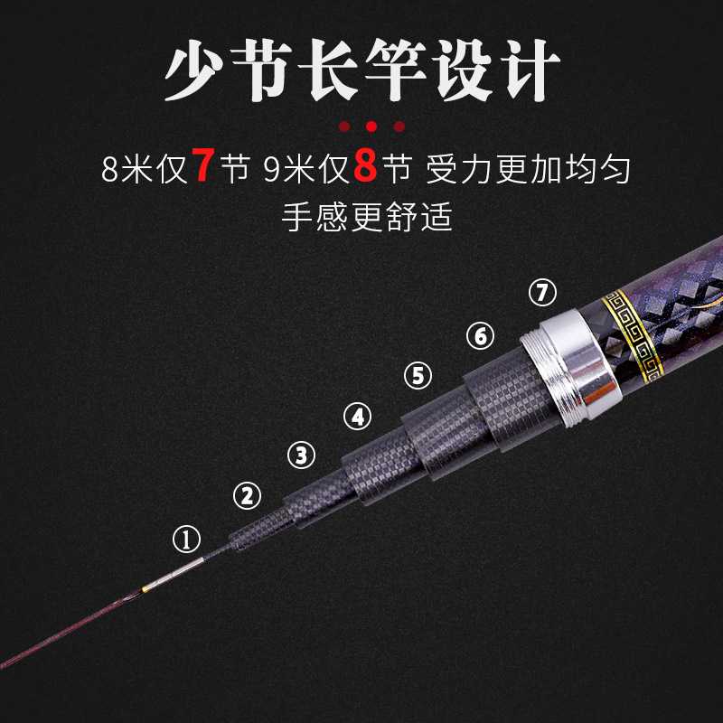 新款直销炮竿超轻超硬鱼竿10米12米碳素打窝竿19调炮杆高碳钓鱼竿