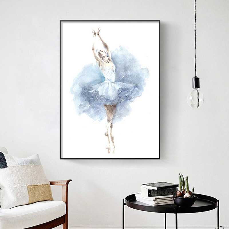 新款直销芭蕾舞装饰画现代简约卧室挂画卡通跳舞艺术墙画舞蹈班教