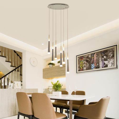 新款直销后现代简约客厅LED吊灯锥形流星雨吊灯 旋转楼梯个性灯酒