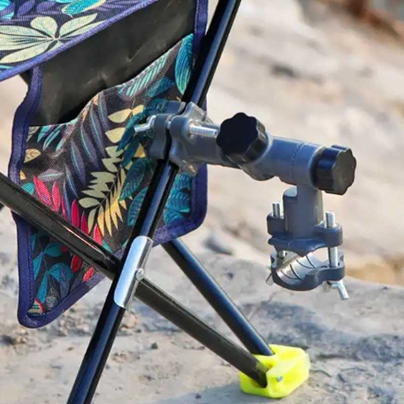 新款直销万向双炮台架钓箱钓椅钓鱼凳支架配件卡扣连接器伞架渔具