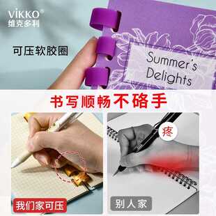 新款直销维克多利笔记本A6不咯手记事线圈本口袋手账本网格横线胶