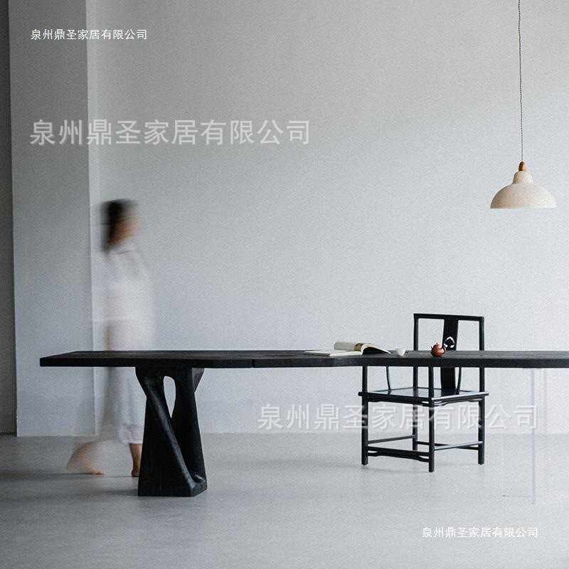 新款直销侘寂风实木茶桌碳化黑色亚克力悬浮餐桌白蜡木整板大板桌,住宅家具,家用茶台/茶桌,淘宝优惠券,粉丝福利购,淘宝优惠卷