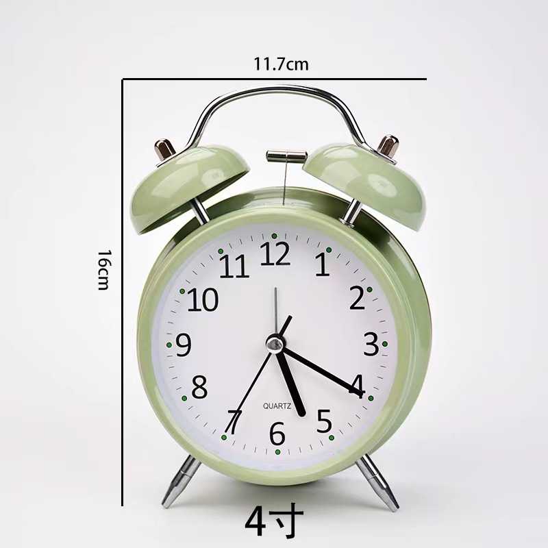 新款直销4寸金属打铃数字闹钟 床头大音量静音时钟学生起床定时小
