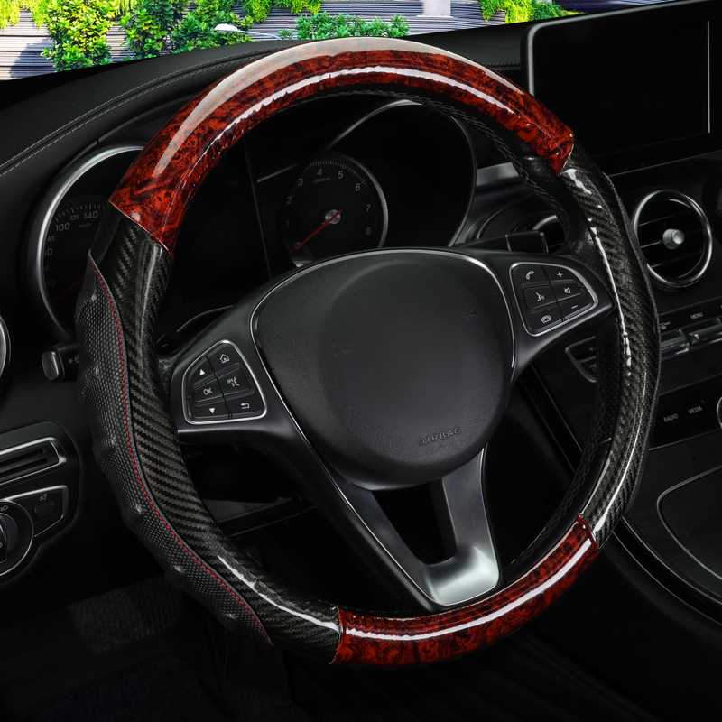新款直销2023新款水晶桃木纹大小货车方向盘套38-40-42-45-47防滑