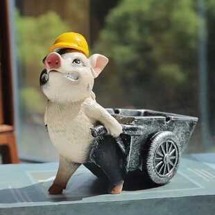 新款直销创意烟灰缸家用客厅办公室桌面装饰个性可爱带盖烟缸卡通